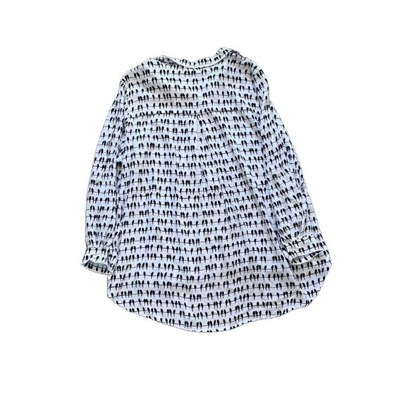 Jane & Delancey Birds on a Wire Long Sleeve Roll Tab Button Down Tunic, 1X - Picture 2 of 10